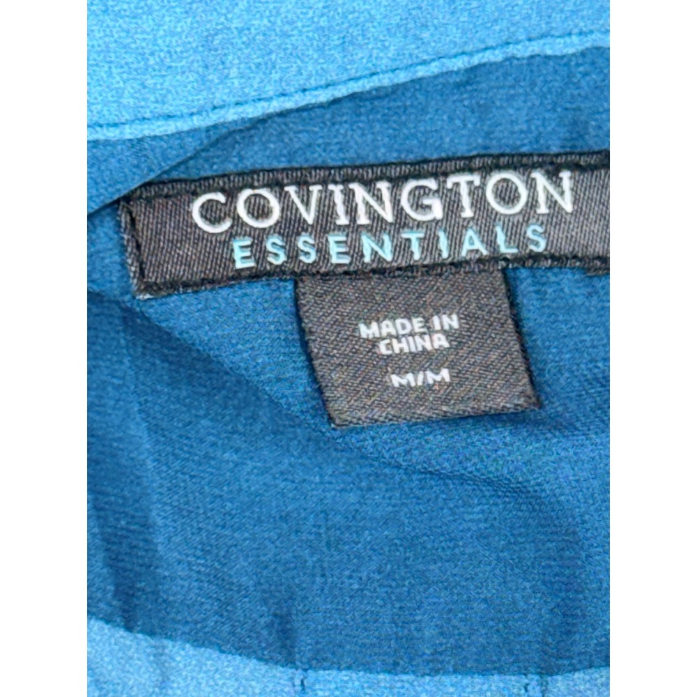 Covington Essentials Women's Medium Blue Ombre Snake Print Sheer Button Up‎ Top - Picture 5 of 8